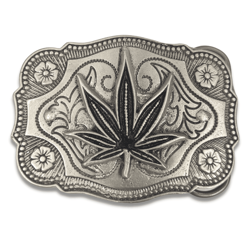 Vintage Leaf Mixed Metal Belt Buckle Vintage Western Flower Leaf Mixed Metal Swirl Two Tone Belt  main image 4
