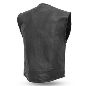 Mens Vented SWAT Style Leather Vest