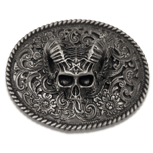 Pentagram on Ram Head Belt Buckle