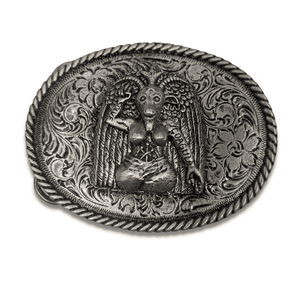 Baphomet Goat Oval Belt Buckle