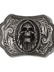 Load image into Gallery viewer, Laughing Grim Reaper Oval Belt Buckle
