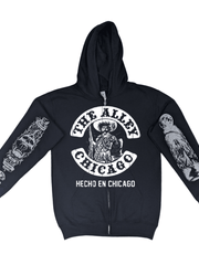 Load image into Gallery viewer, Hecho En Chicago Zip Up Hoodie with Printed Sleeves
