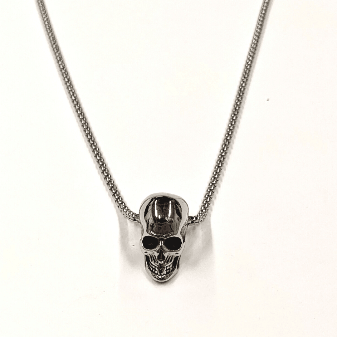 Polished Skull Stainless Steel Chain Necklace