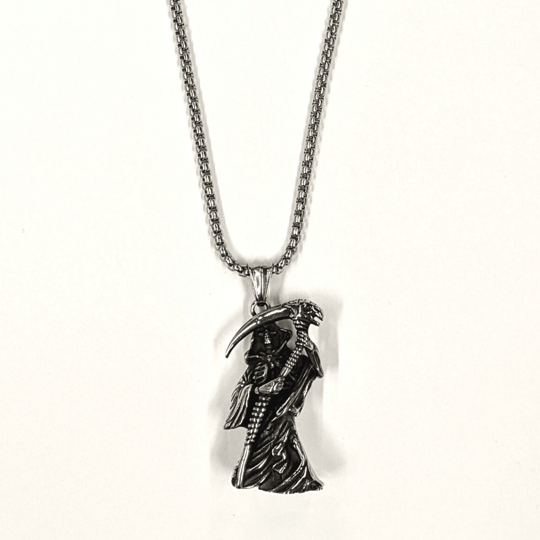 Grim Reaper Stainless Steel Chain Necklace