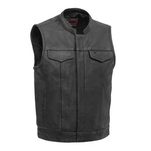 Sharp Shooter Premium Mens Leather Club Style Vest