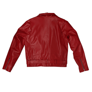 Vegan Mens Classic Red Motorcycle Jacket