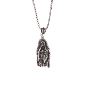 Mother Mary Steel Chain Necklace