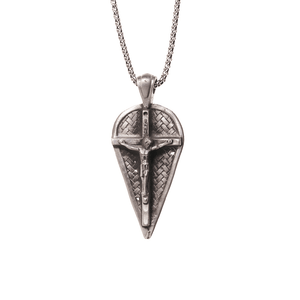 Tear Drop Crucifix Steel Chain Necklace