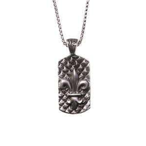 Fluer de Lis Dog Tag Necklace