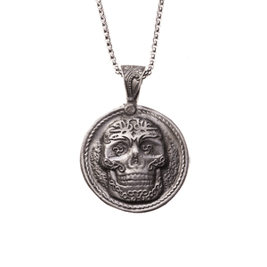 Sugar Skull Medallion Pendant Necklace