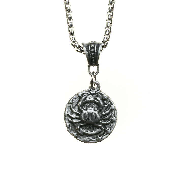 Cancer Zodiac Roman Coin Style Necklace