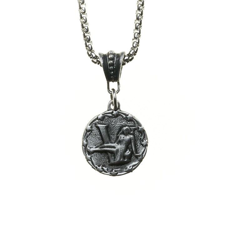 Virgo Zodiac Roman Coin Style Necklace