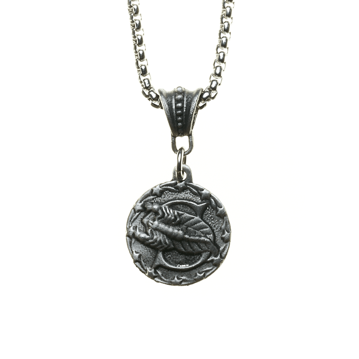 Scorpio Zodiac Roman Coin Style Necklace