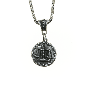 Libra Zodiac Roman Coin Style Necklace