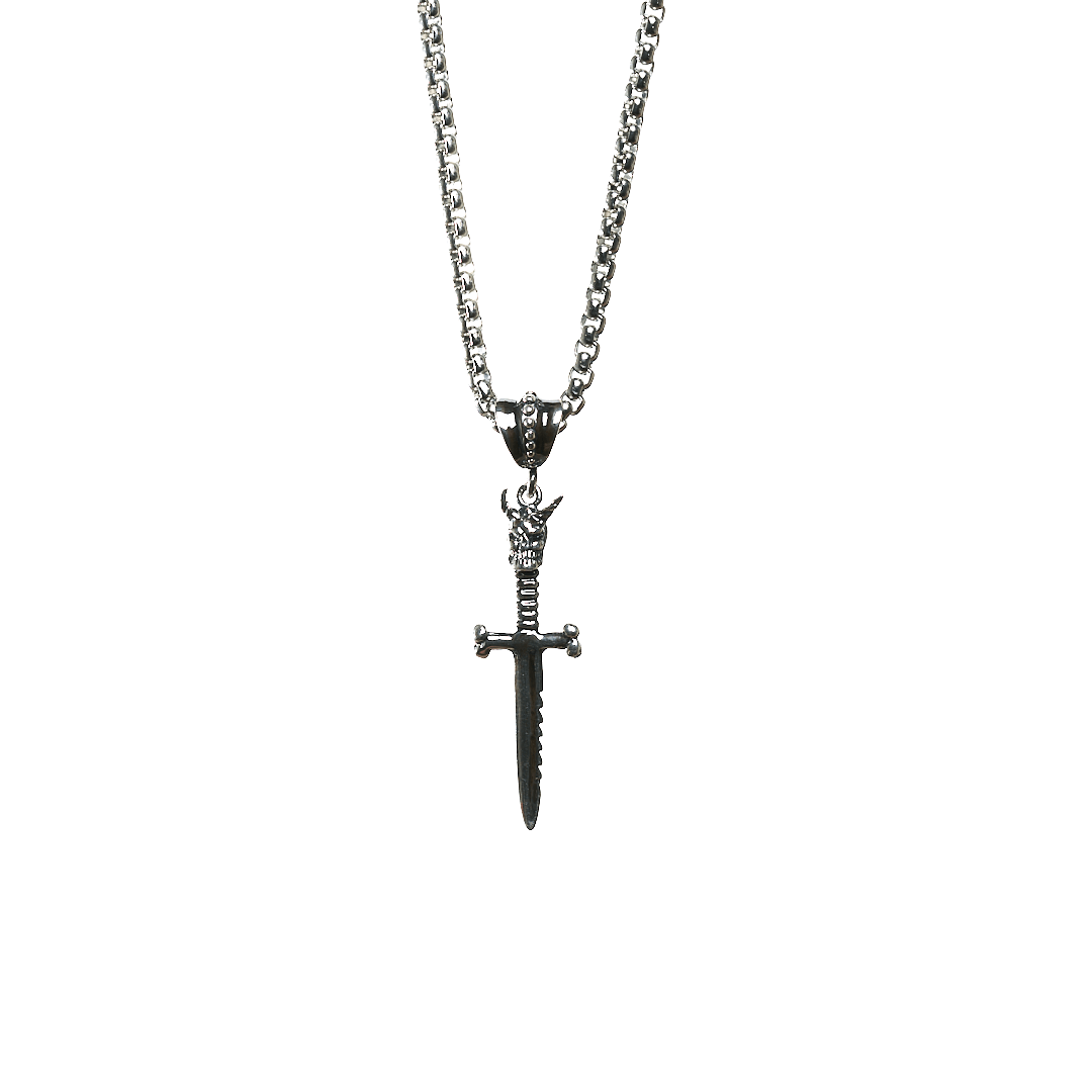 Mystical Dagger Steel Chain Necklace
