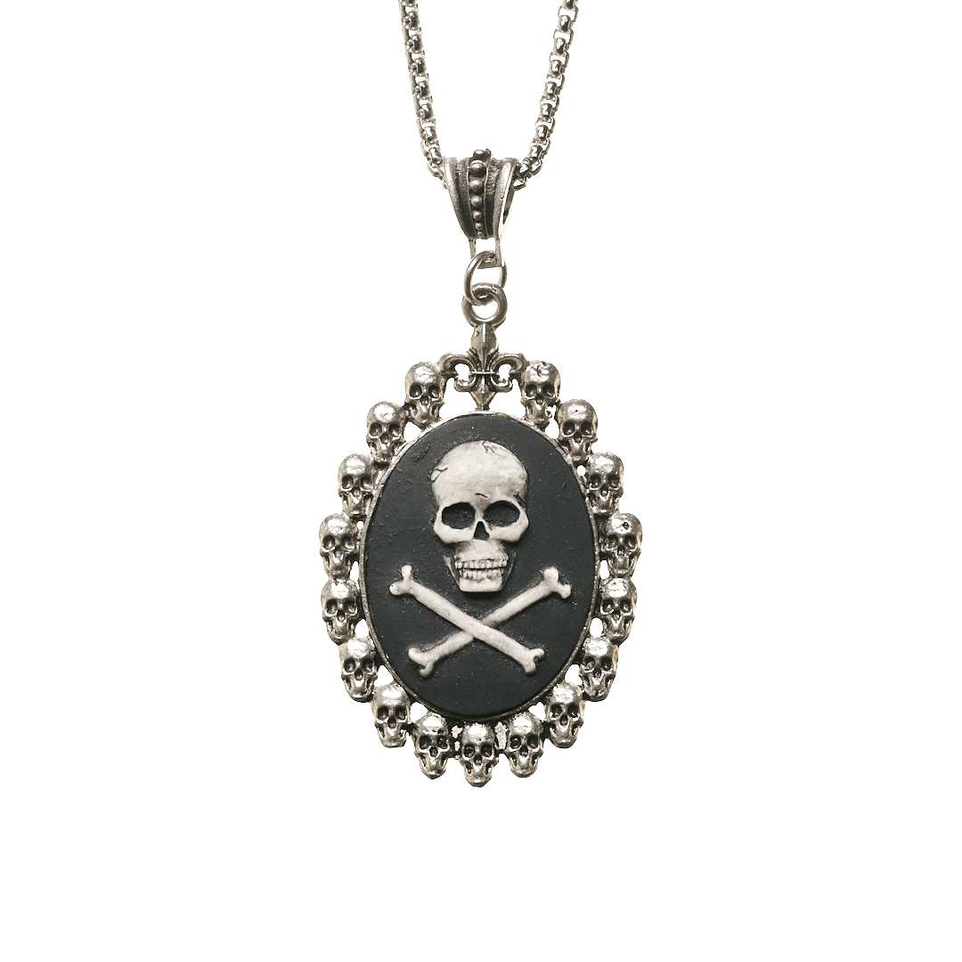 Skull & Crossbones Cameo in Skull Pendant