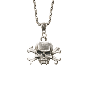 Vampire Skull and Crossbones Steel Chain Necklace