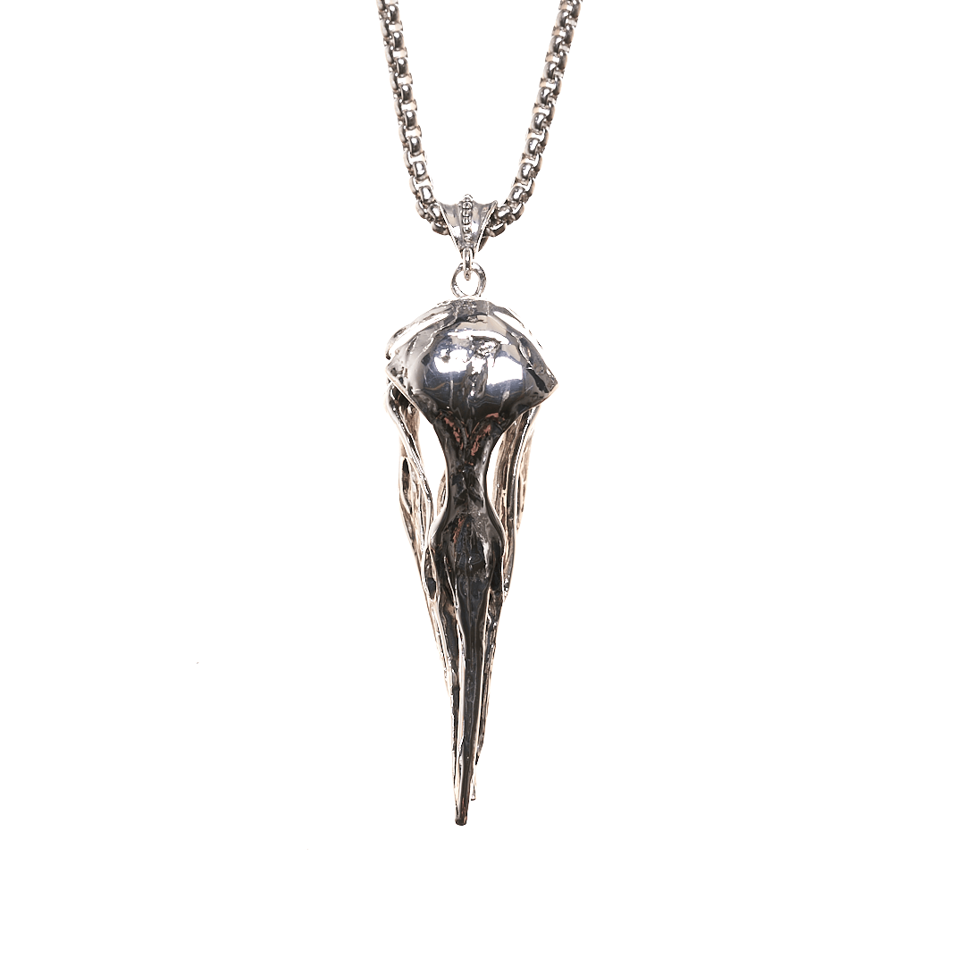 Seagull Skull Necklace with Moveable Jaw