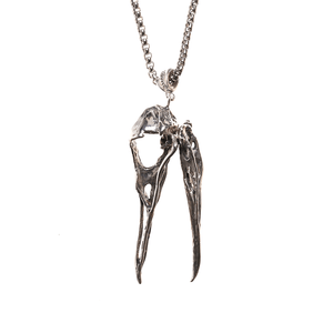 Seagull Skull Necklace with Moveable Jaw