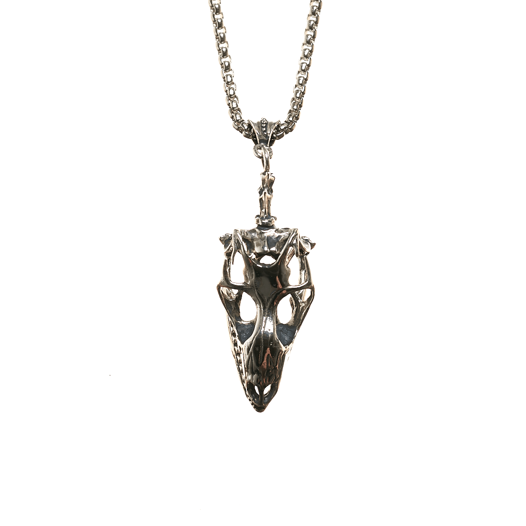 Tegu Lizard Skull Necklace with Moveable Jaw