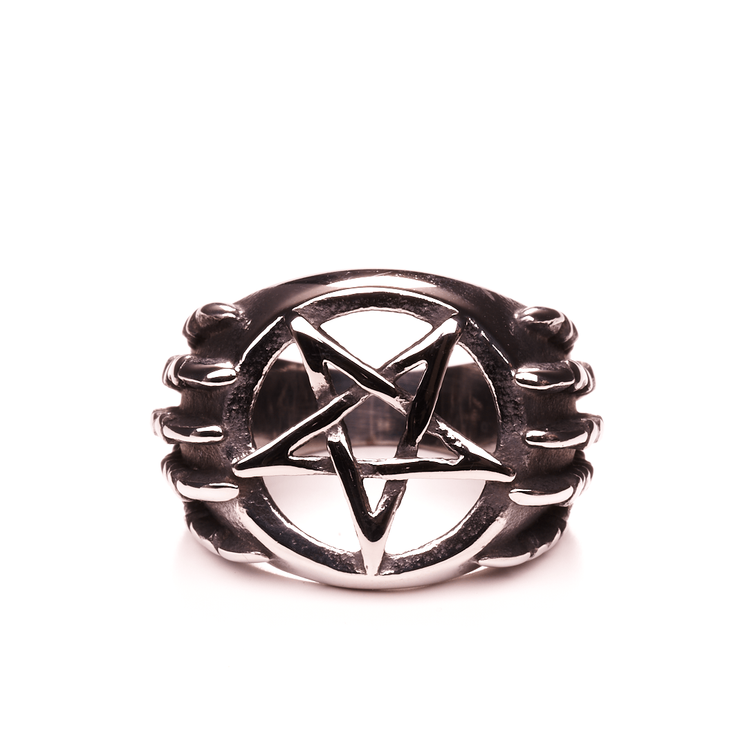 Pentagram Cut Out Stainless Steel Ring