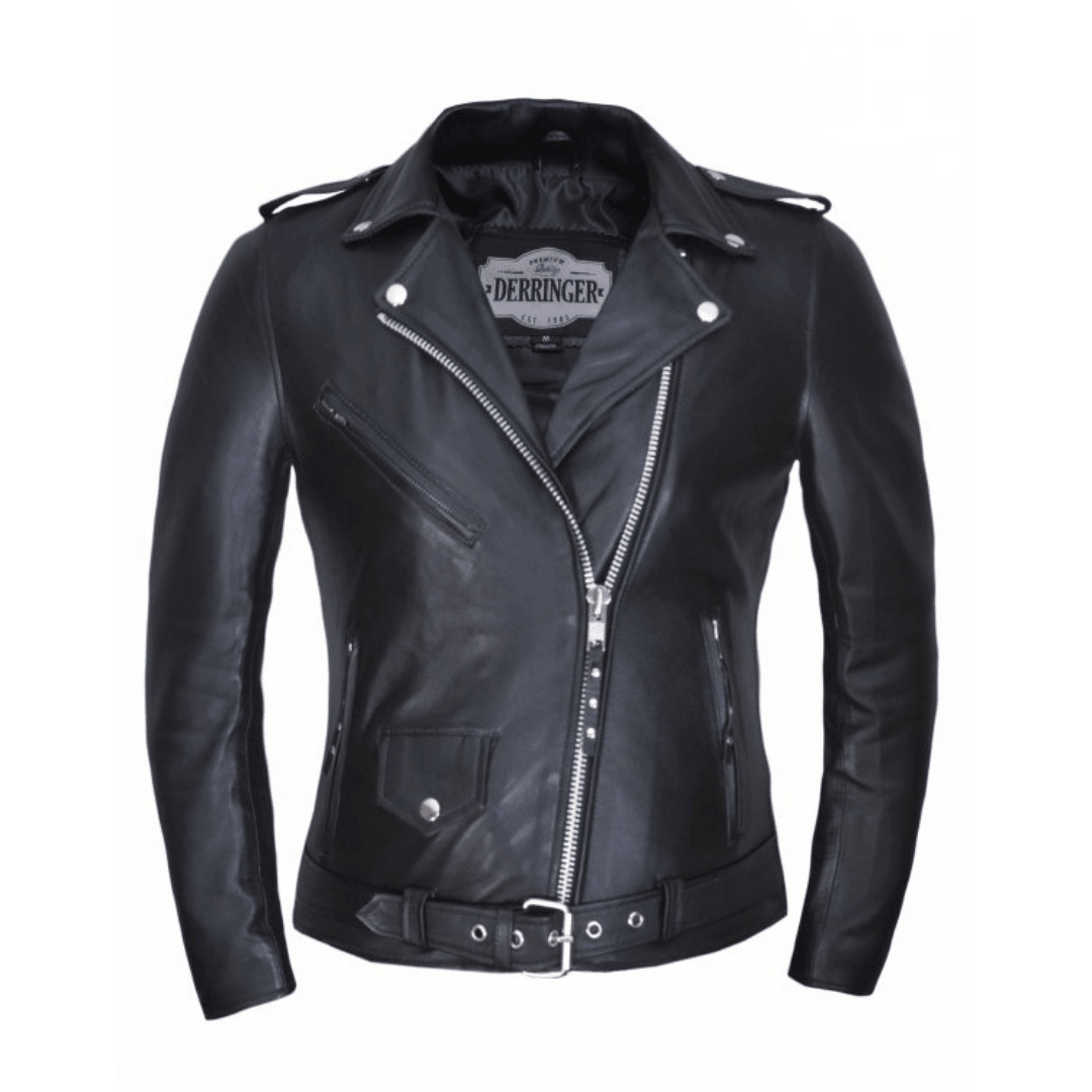 Lightweight Classic Womens Leather Motorcycle Jacket
