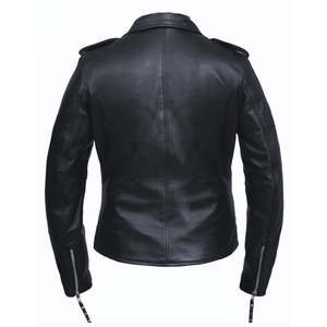 Lightweight Classic Womens Leather Motorcycle Jacket