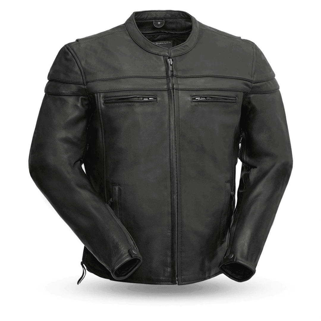 Maverick Premium Cafe Style Big And Tall Leather Jacket