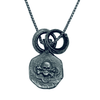 Skull Piece of Eight Tribal Rings Steel Chain Necklace