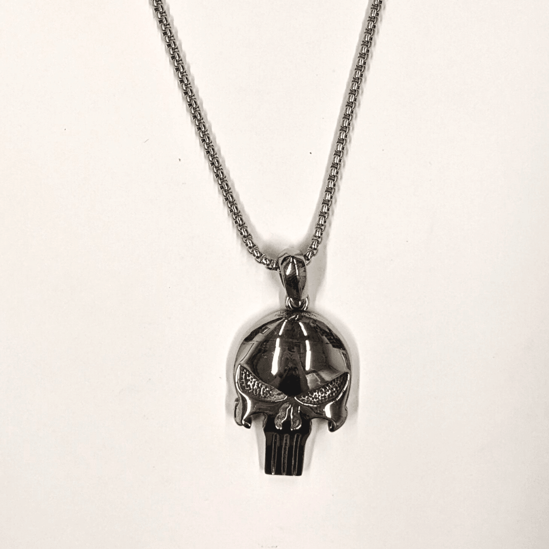 Angry Skull Stainless Steel Chain Necklace