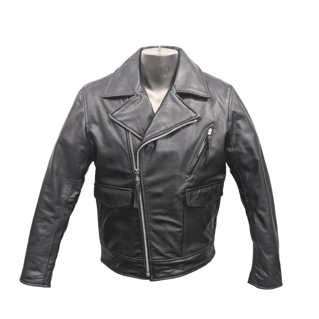 Mens Leather Moto Bomber Jacket