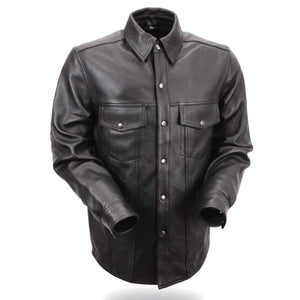 The Milestone Mens Leather Motorcycle Shirt