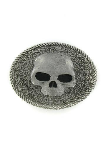 Belts & Buckles - Classic Vampire Skull Western Belt Buckle