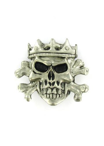 Belts & Buckles - Crowned Skull & Crossbones Belt Buckle