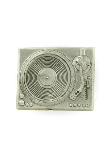 Belts & Buckles - Silver Record Player DJ Turntable Belt Buckle