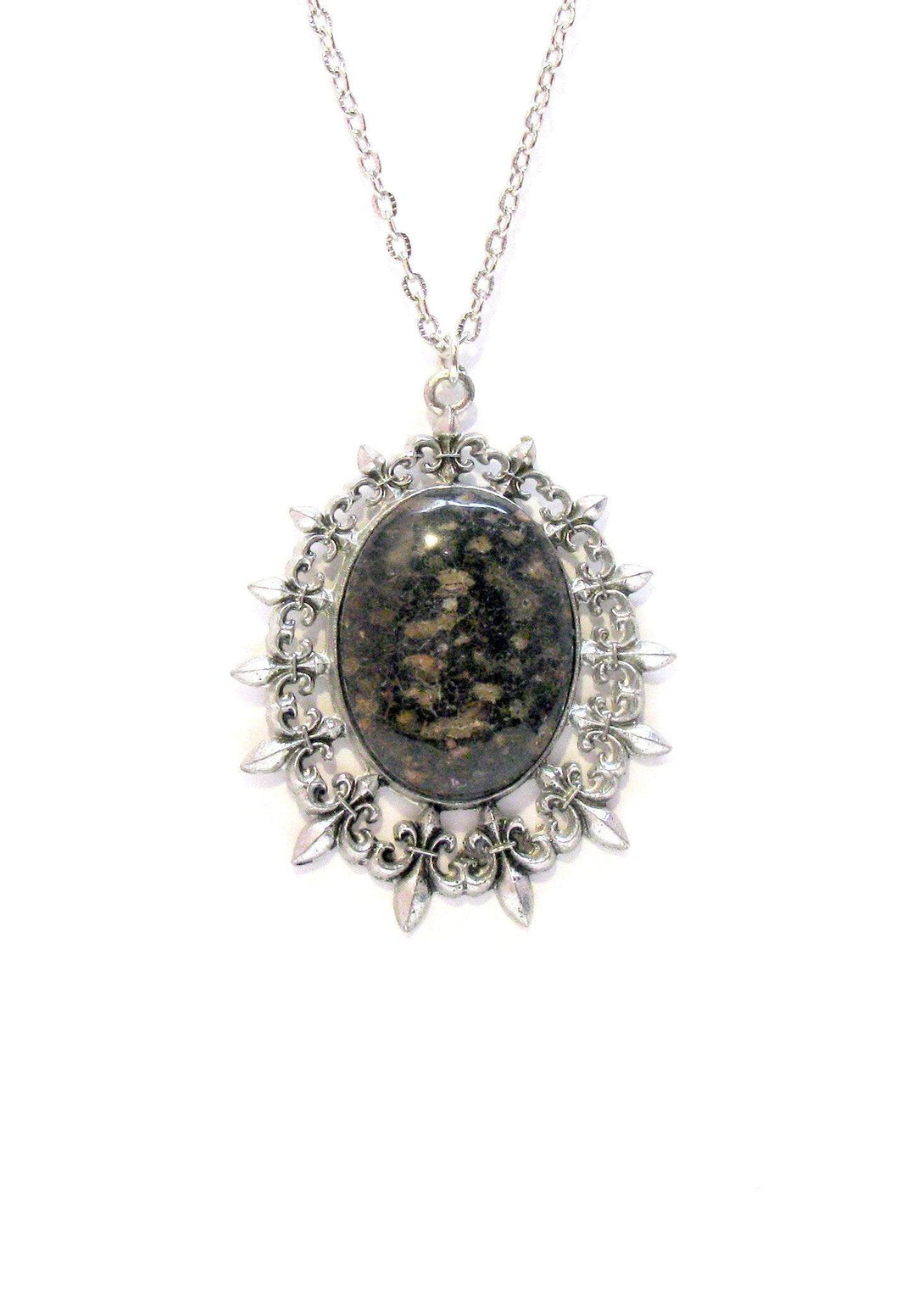 Jewelry - Leopard Skin Jasper Fleur De Lis Necklace
