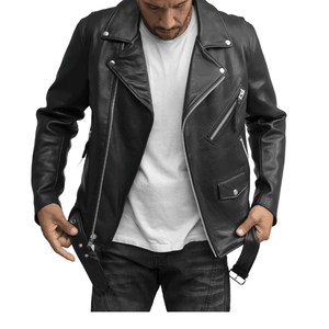 Classic Lambskin Leather Mens Motorcycle Jacket