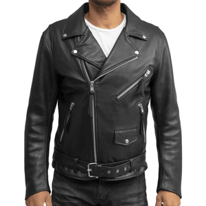 Classic Lambskin Leather Mens Motorcycle Jacket